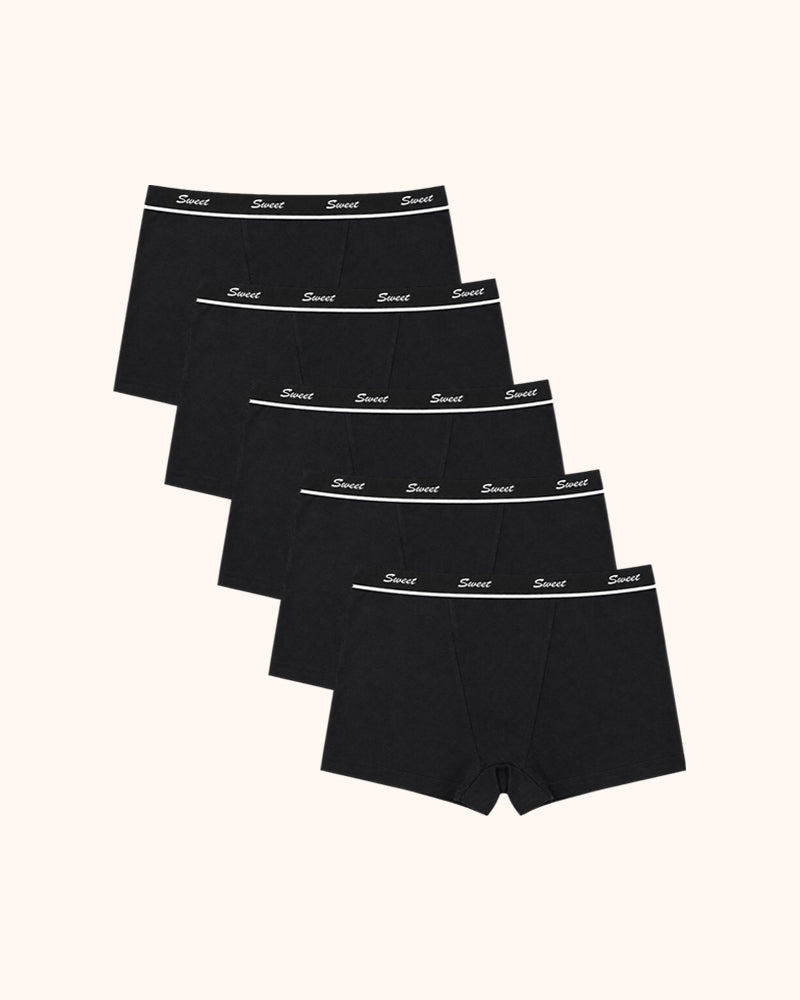 Women's Cotton High-waisted Boyshort Underwear 5-Pack