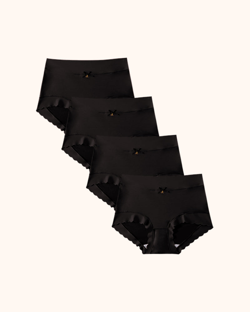 High-Waisted Luxe Ice Silk Briefs 4-Pack
