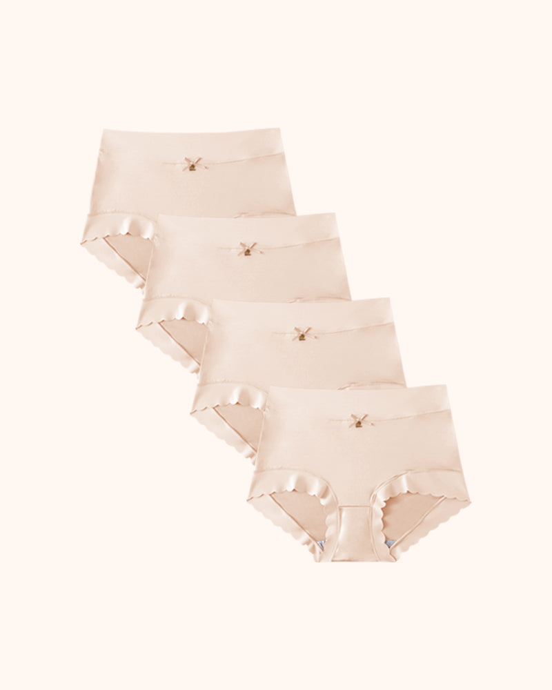 High-Waisted Luxe Ice Silk Briefs 4-Pack