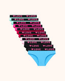 Women's Plain Letter Tape  Panties Set for Everyday Wear 6-Pack