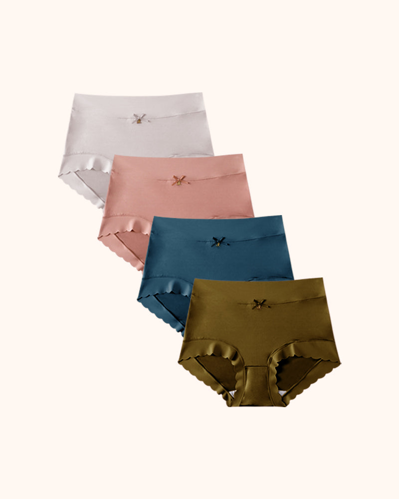 High-Waisted Luxe Ice Silk Briefs 4-Pack