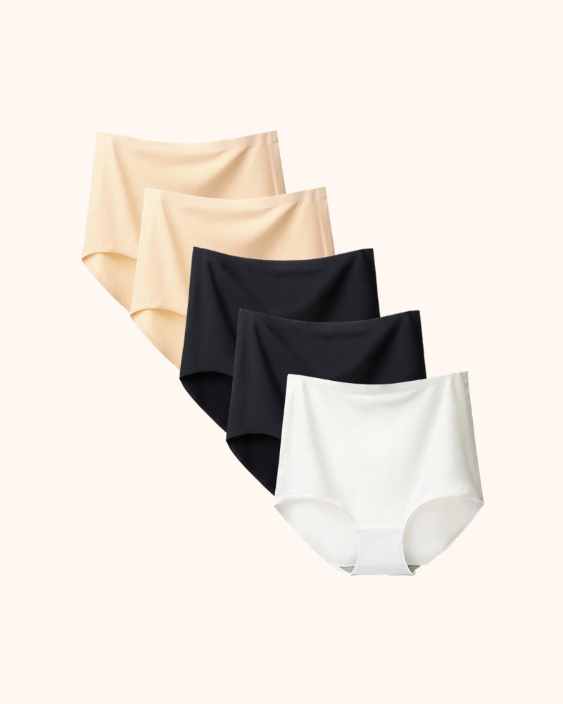 Seamless High Waist No Show Silky Briefs 5-Pack
