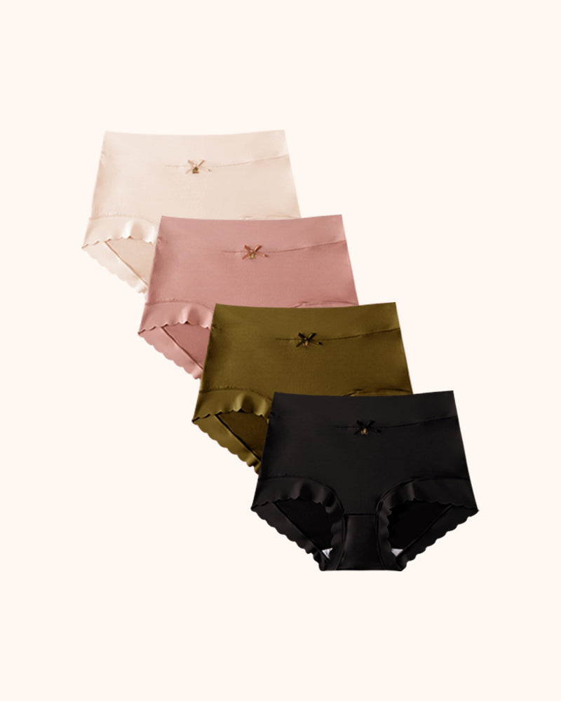 High-Waisted Luxe Ice Silk Briefs 4-Pack