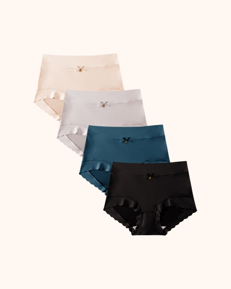 High-Waisted Luxe Ice Silk Briefs 4-Pack