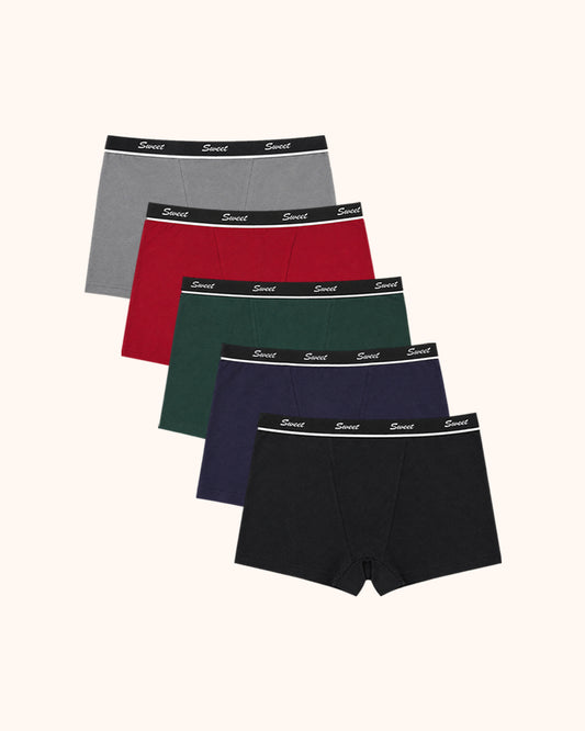 Women's Cotton High-waisted Boyshort Underwear 5-Pack
