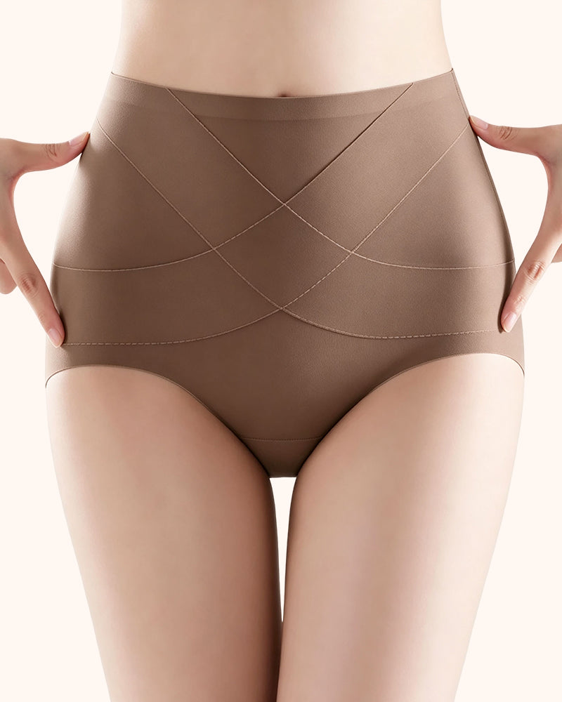 Seamless Ice-Silk High-Waist Tummy Control Panties