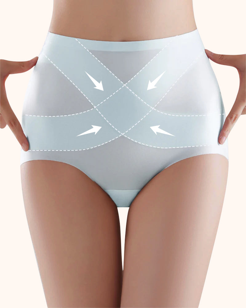 Seamless Ice-Silk High-Waist Tummy Control Panties