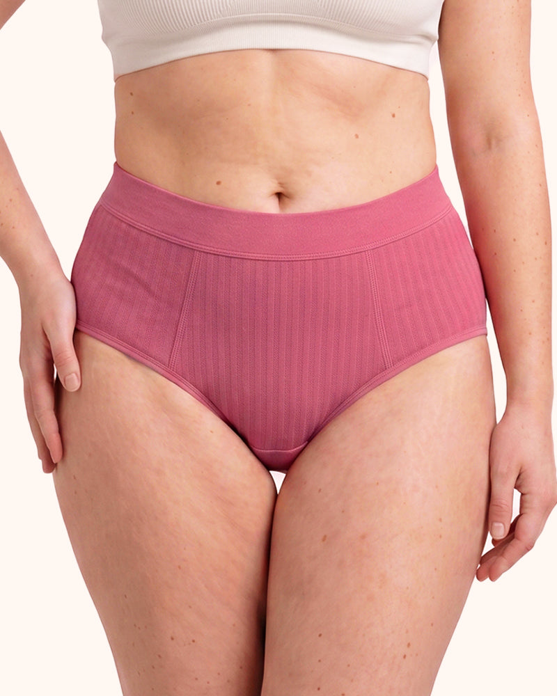The Bikini Sporty Stretch Period Panties, Cotton-Knit Spandex Fabric, Stretchy, Comfortable for Heavy Flows