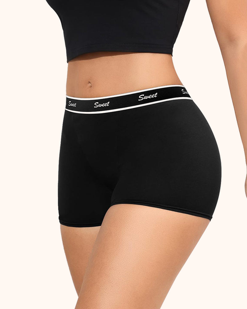 Women's Cotton High-waisted Boyshort Underwear 5-Pack
