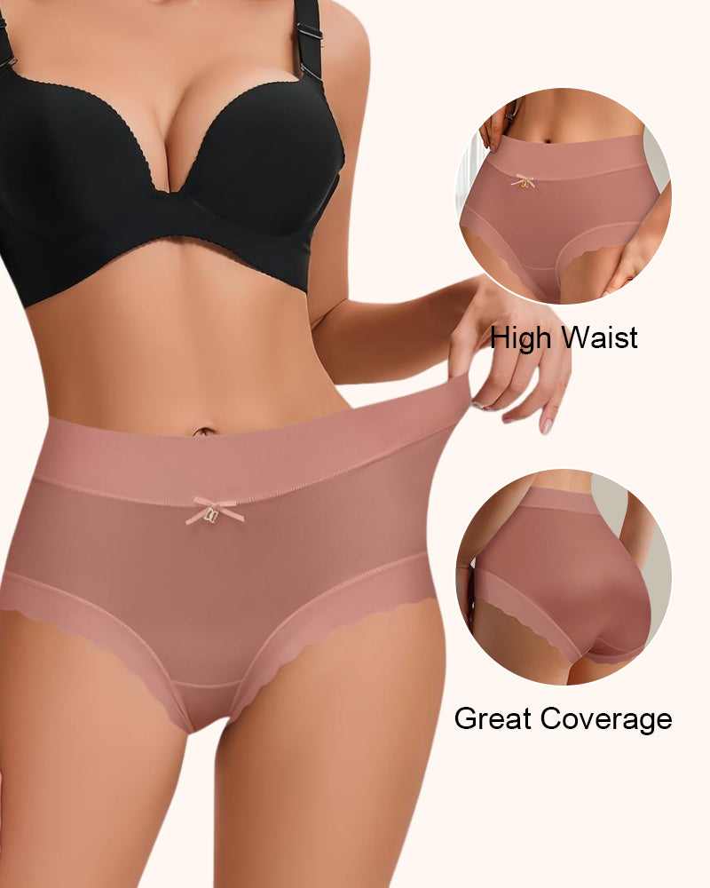 High-Waisted Luxe Ice Silk Briefs 4-Pack