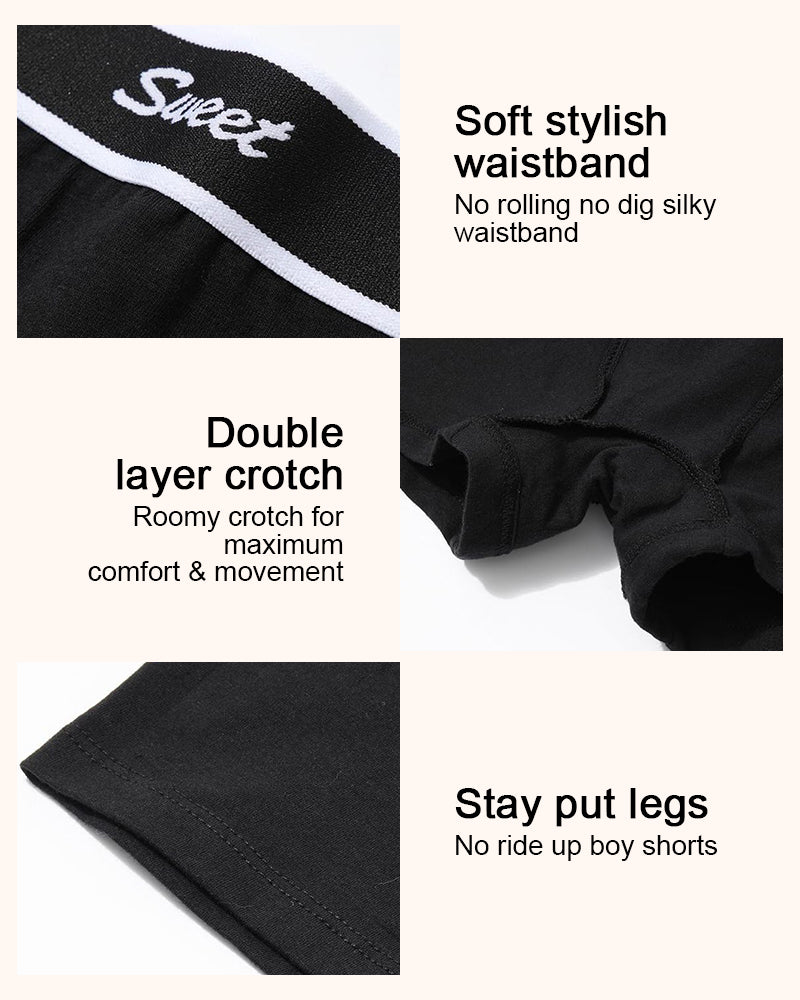 Women's Cotton High-waisted Boyshort Underwear 5-Pack
