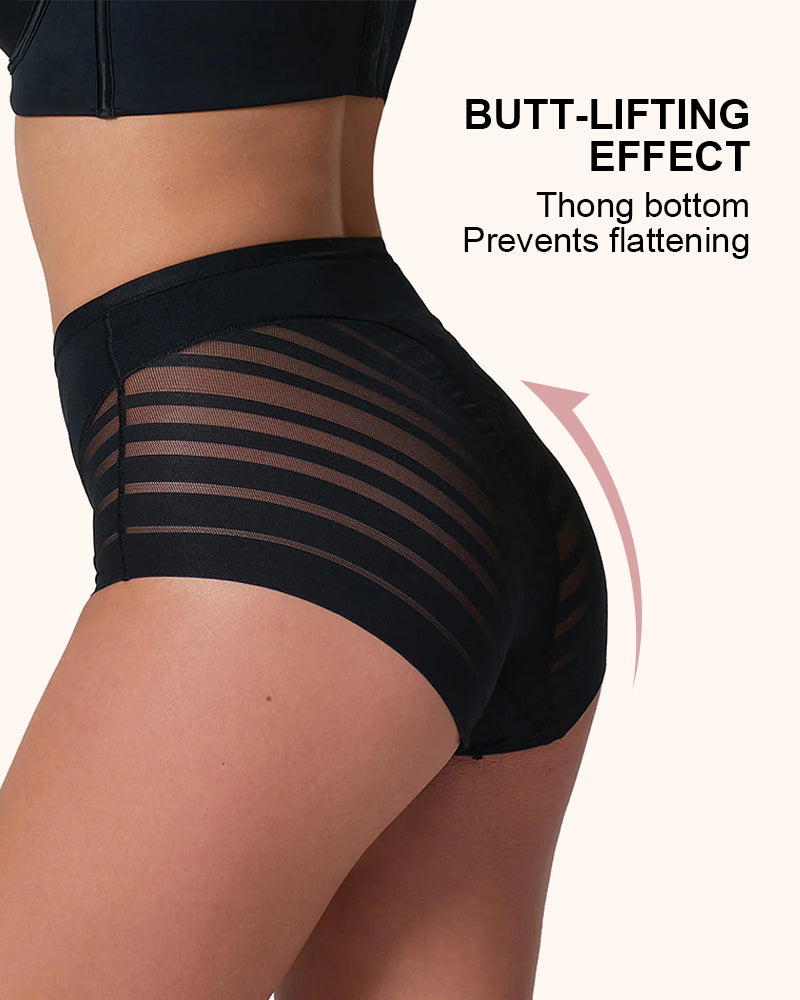 Invisible Stripe Lace Tummy Control Underwear