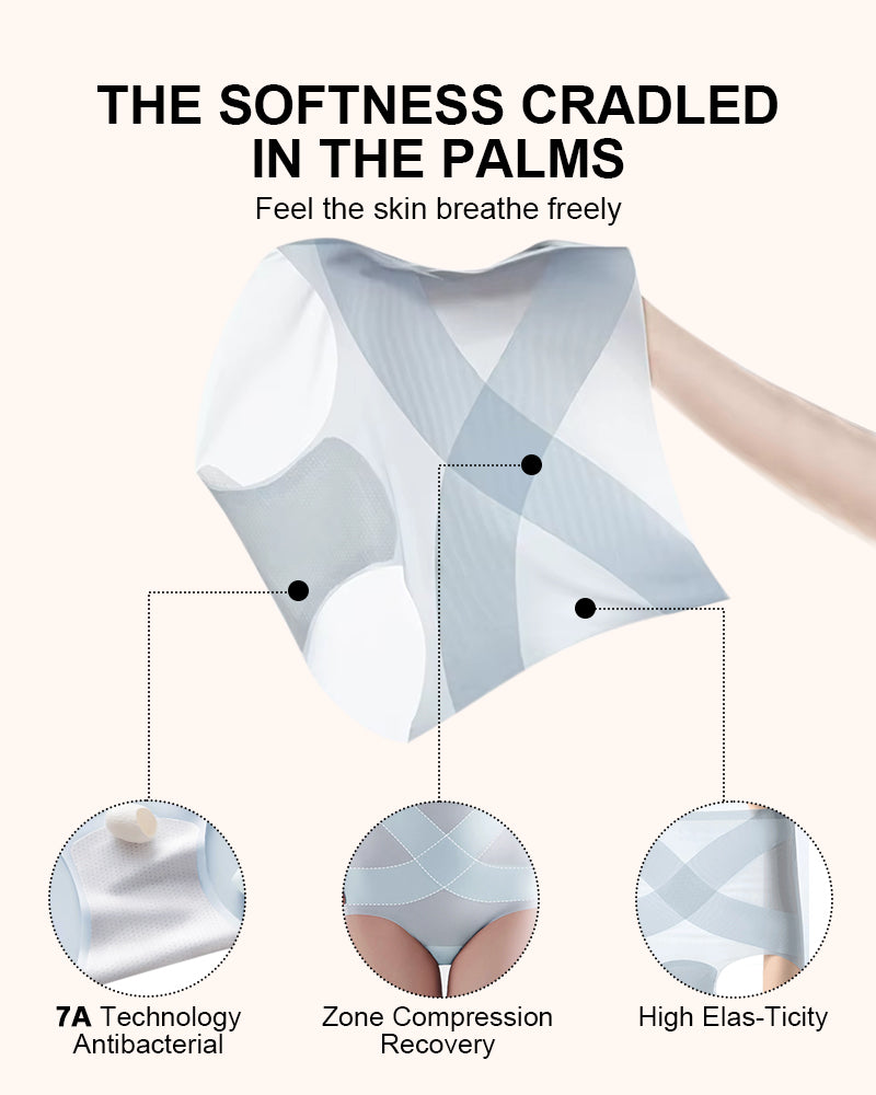 Seamless Ice-Silk High-Waist Tummy Control Panties