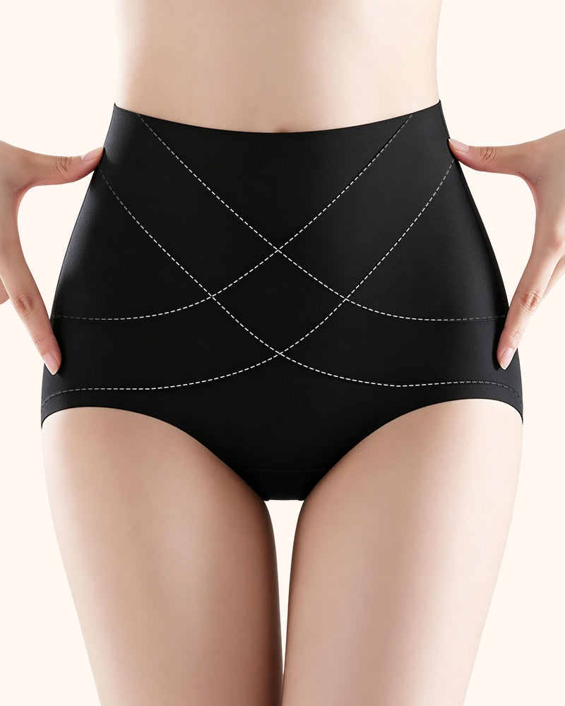 Seamless Ice-Silk High-Waist Tummy Control Panties